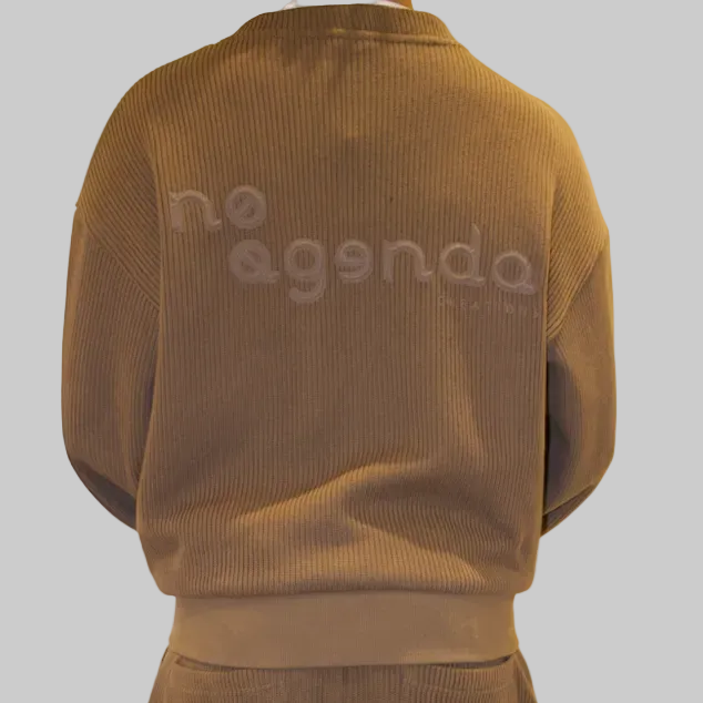 KNITTED BROWN CARDIGAN SET